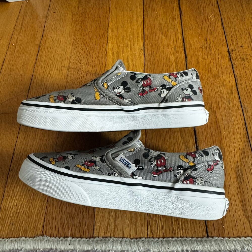 Vans x Disney Unisex Youth Mickey Mouse Slip on Sneakers Grey Size 12.5 - Picture 4 of 7